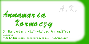 annamaria kormoczy business card